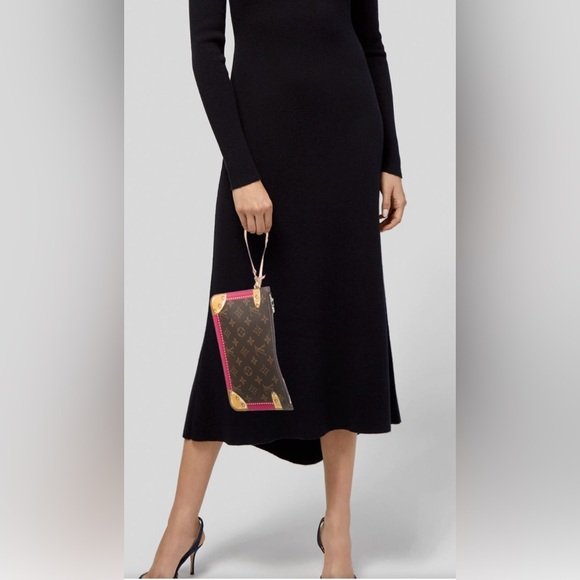 LOUIS VUITTON SIGNATURE LV MONOGRAM TRUNK NEVERFULL WRISTLET POUCH CLUTCH RARE - Picture 11 of 14